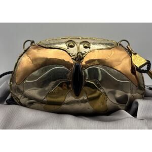 70s Exart Mexico Brass Silver And Copper Butterfly Bag